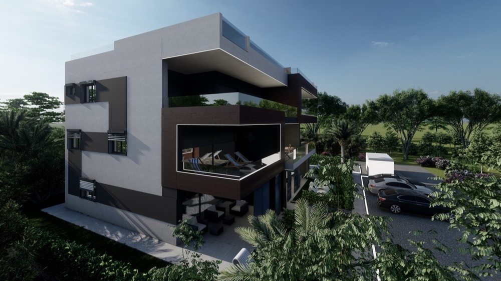 Luxusní nově postavené apartmány s výhledem na moře, region Zadar.