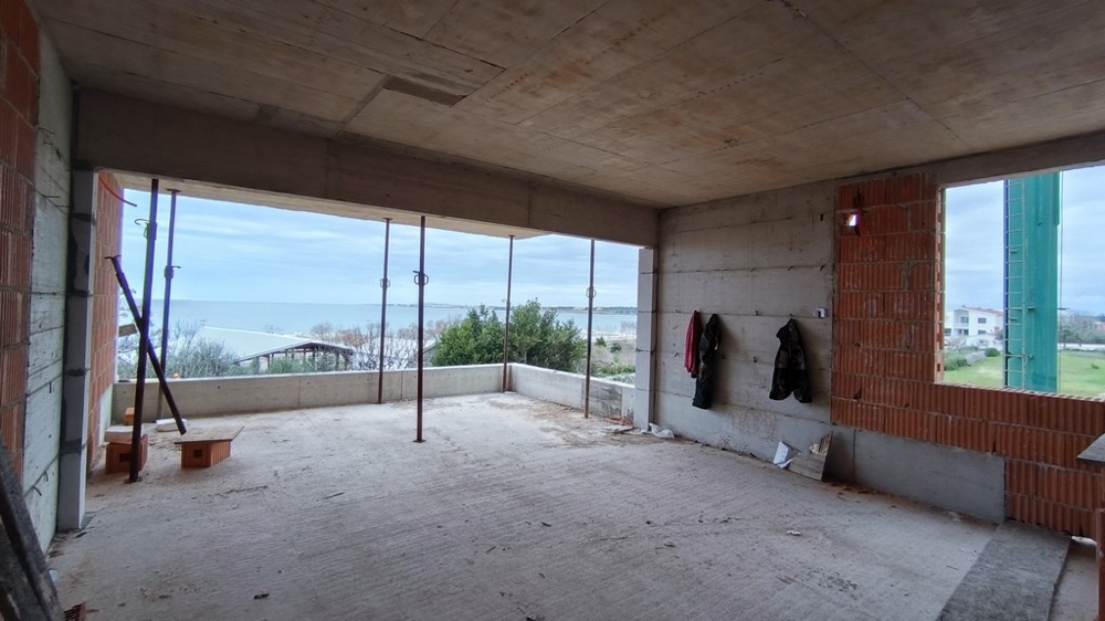 Výhled na moře z obývacího pokoje apartmánu A2794, Zadar.