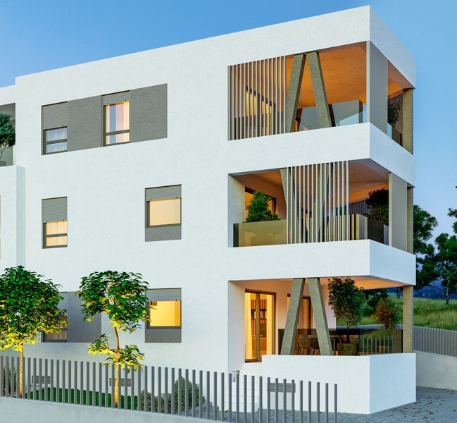 Prostorná a krytá terasa s částečným výhledem na moře - A3028