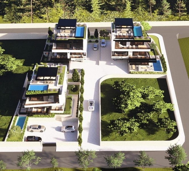 Moderní rezidenční soubor s luxusními penthousy, centrálním přístupem a obklopený zelení v Chorvatsku - novostavby Chorvatska.