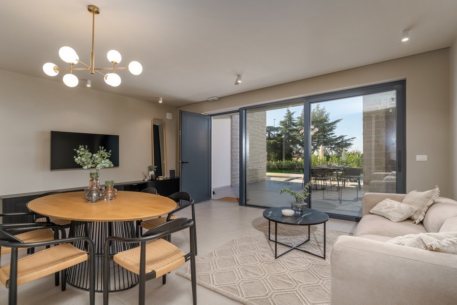 Elegantní obývací prostor v luxusním bytě na Istrii, Poreč