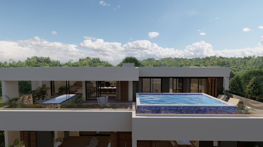 Panoramatický výhled na moře z apartmánu A3330, který se prodává v Primoštenu.