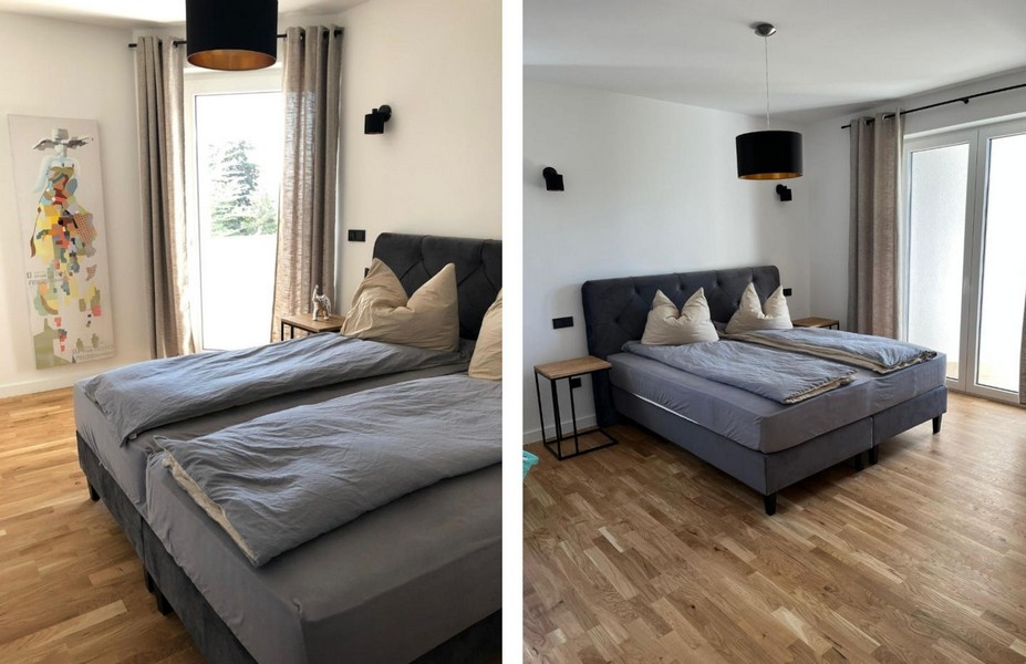 Útulná ložnice bytu.