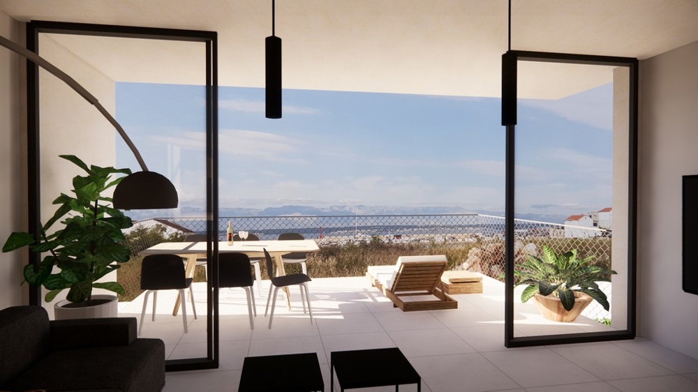 Výhled na moře z velkého okna apartmánu A3442.