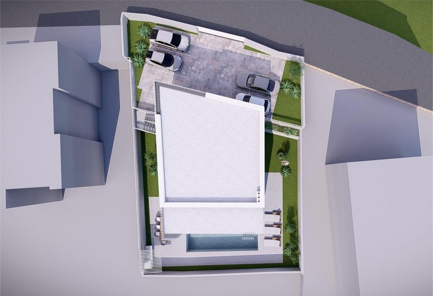 Pohled z ptačí perspektivy na nemovitost A3464 v Chorvatsku.