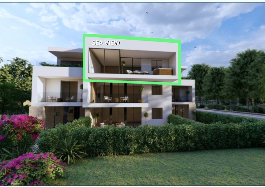 Moderní novostavba bytu s výhledem na moře na prodej.