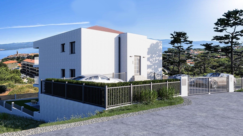 Zadní část budovy, ve které se nachází apartmán A3481 ve Vrbniku.