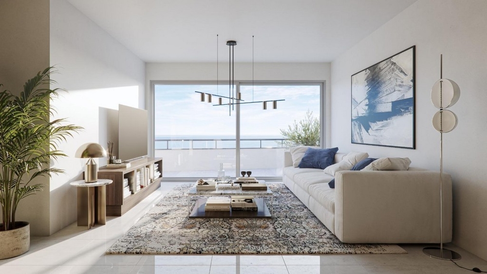 Obývací pokoj s výhledem na moře