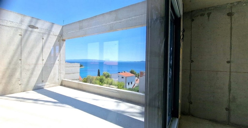 Výhled na moře z terasy nemovitosti A3605 v Chorvatsku.