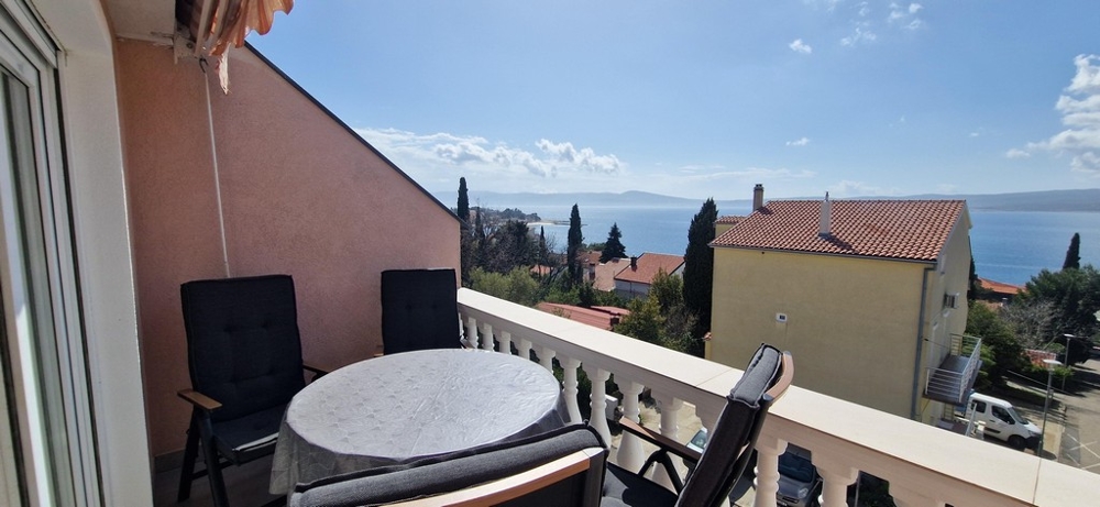 Výhled na moře z nemovitosti A3607 v Selce u Crikvenice v Chorvatsku.