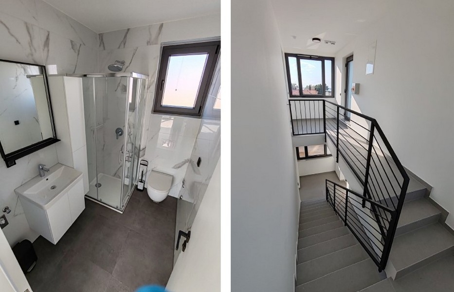 Světlé schodiště s předním oknem