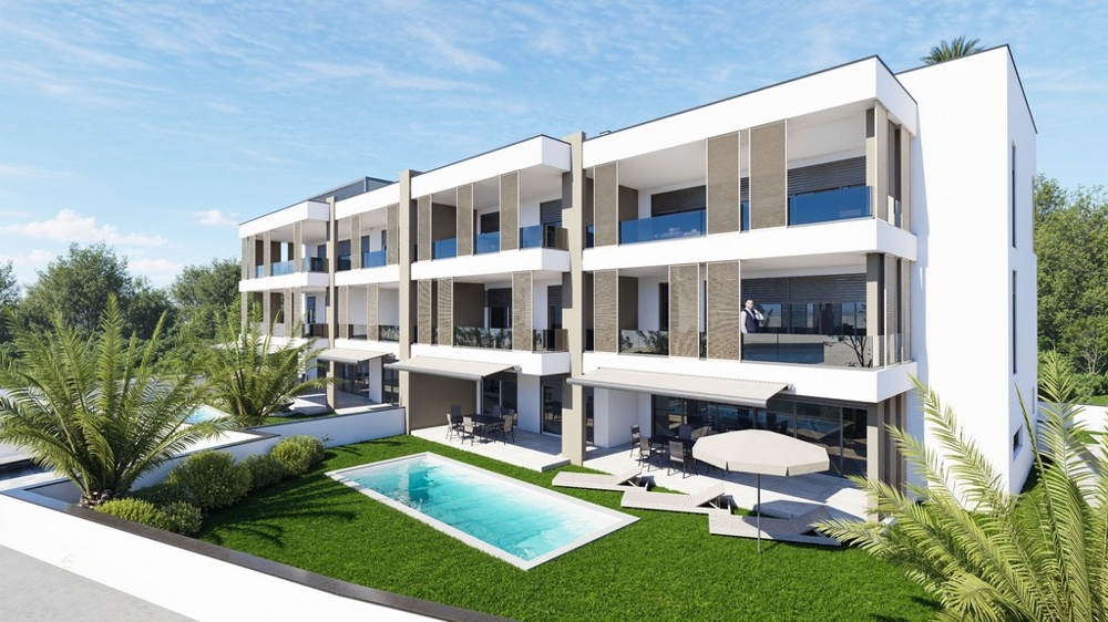 Střešní terasa nebo venkovní plocha ve výstavbě s připravenými přípojkami