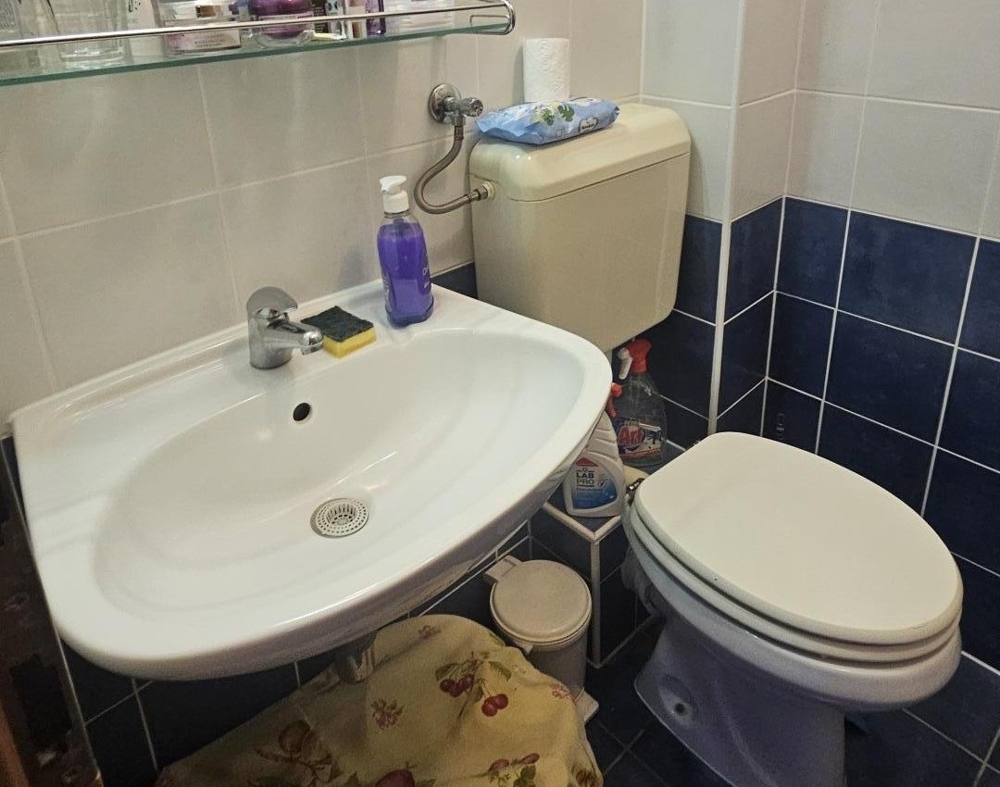 Koupelna s umyvadlem a WC