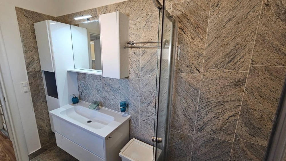 Moderní koupelna se sprchovým koutem