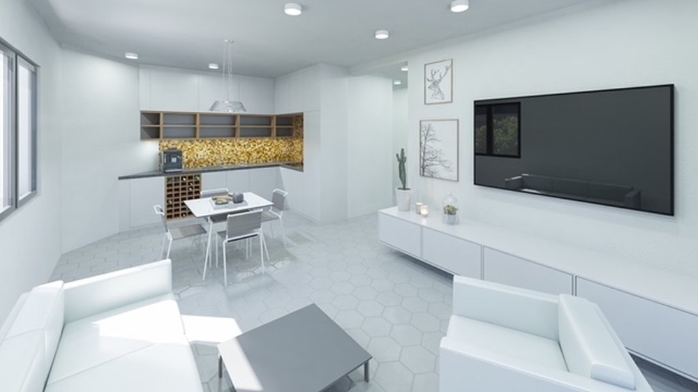 Obytná část - 3D vizualizace.