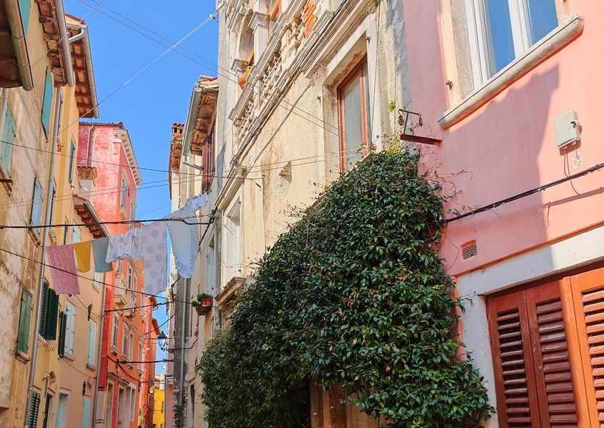 Centrum města Rovinj, Istrie.