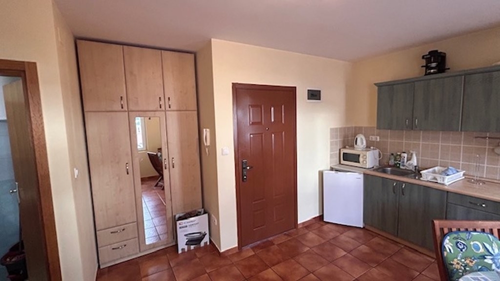 Kuchyň a vstupní prostor.