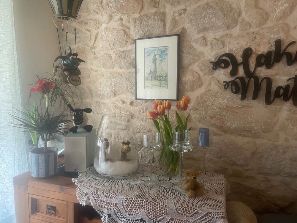 Dekorativní detail se stěnou z přírodního kamene