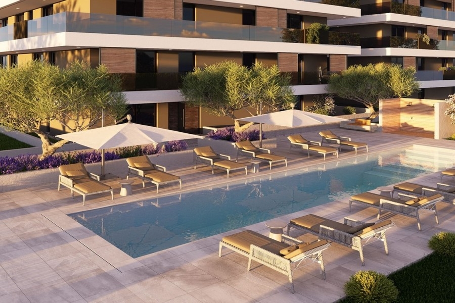 Komunitní bazén apartmánového komplexu Čiovo