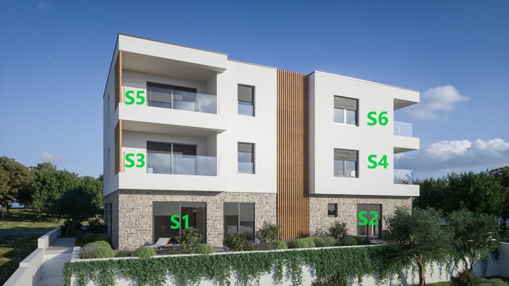 Obytný komplex s apartmány S1 až S6 v Dalmácii