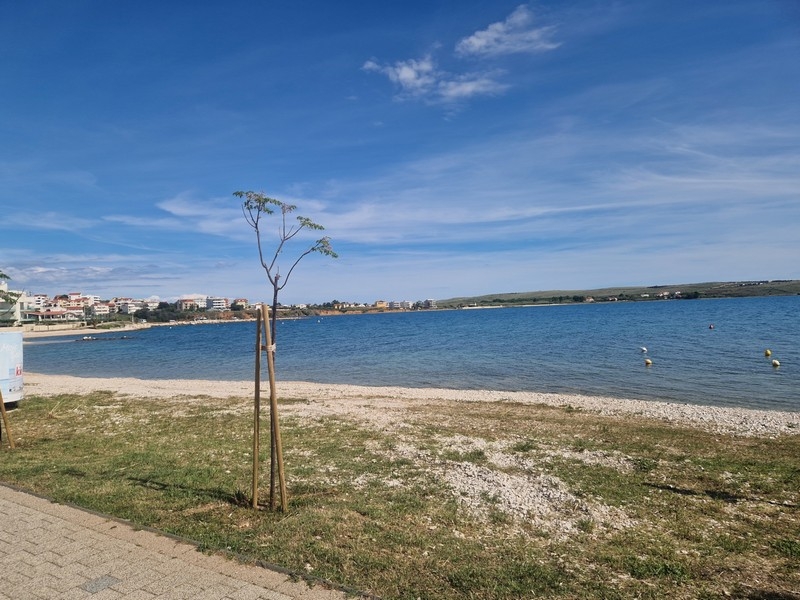 Pobřežní promenáda a pláž v Povljaně