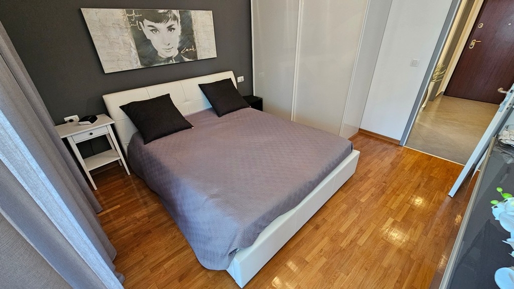 Ložnice apartmánu Novigrad s výhledem na moře