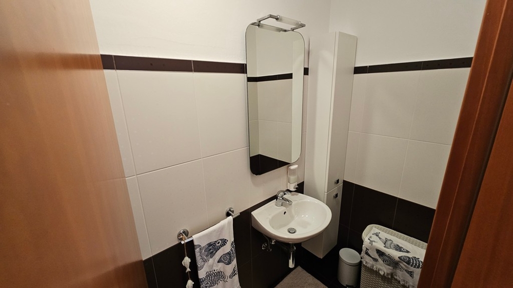 Samostatné WC s umyvadlem