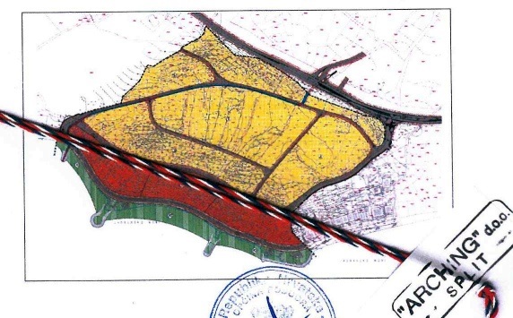 Tvar stavebního pozemku u moře v Chorvatsku