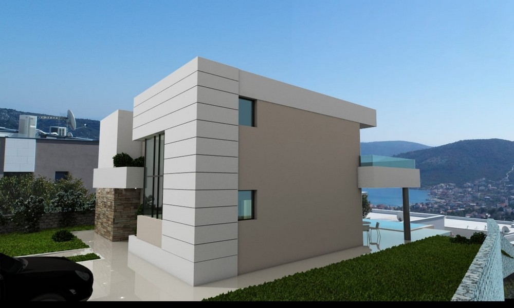 Zadní část vily (3D vykreslování).