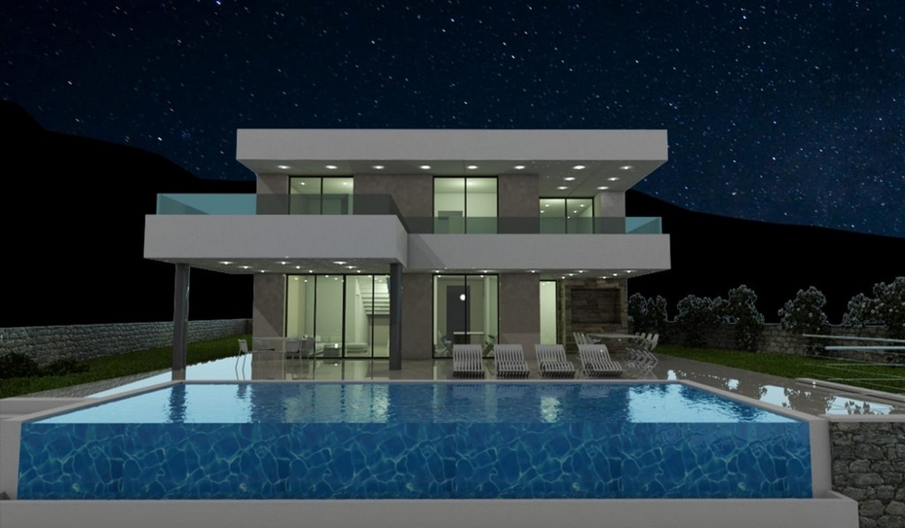 Projekt moderní vily na prodej v Chorvatsku.