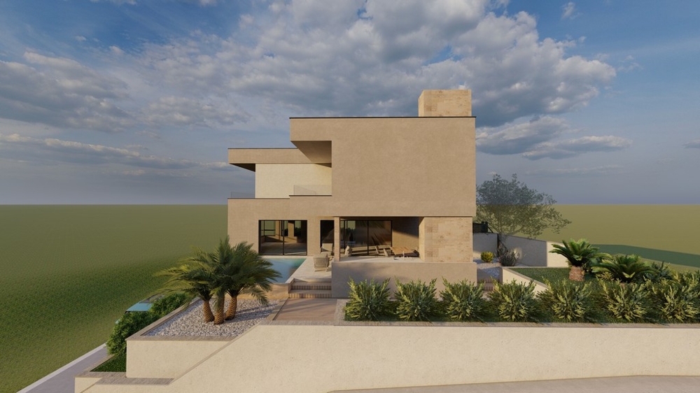 Architektonicky navržená vila s terasou a bazénem