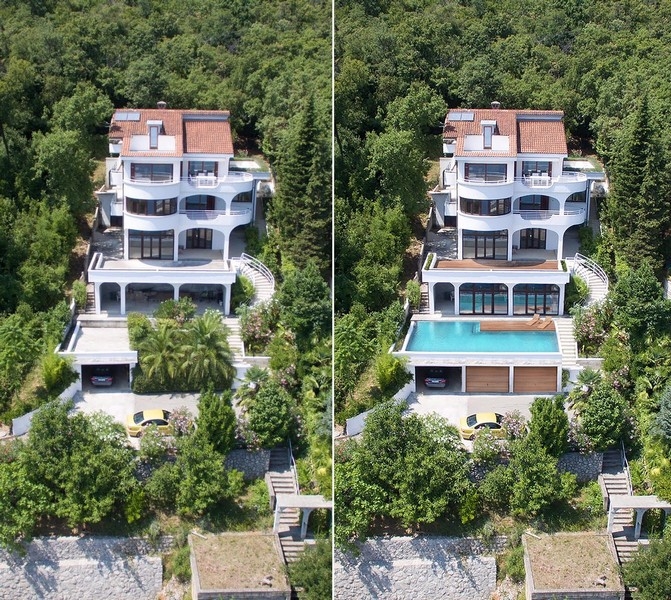 Nemovitosti v Chorvatsku - Pohled na Opatija v noci.