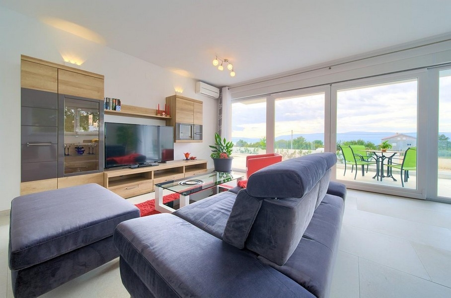 Obytná část s krásným výhledem na moře - nemovitost H1897, ostrov Krk.