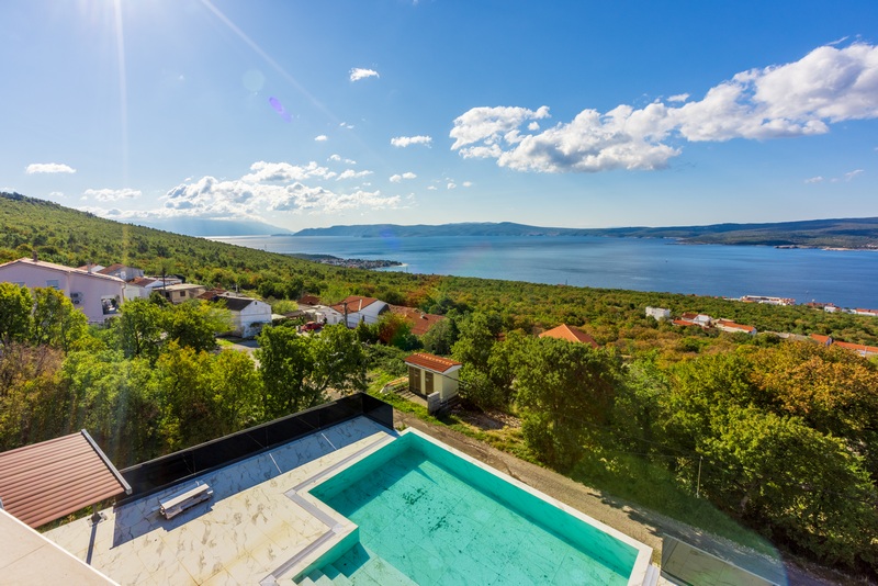 Pohled na moře na jih - Nemovitost H1933 v oblasti Crikvenica, Chorvatsko - Panorama Scouting.
