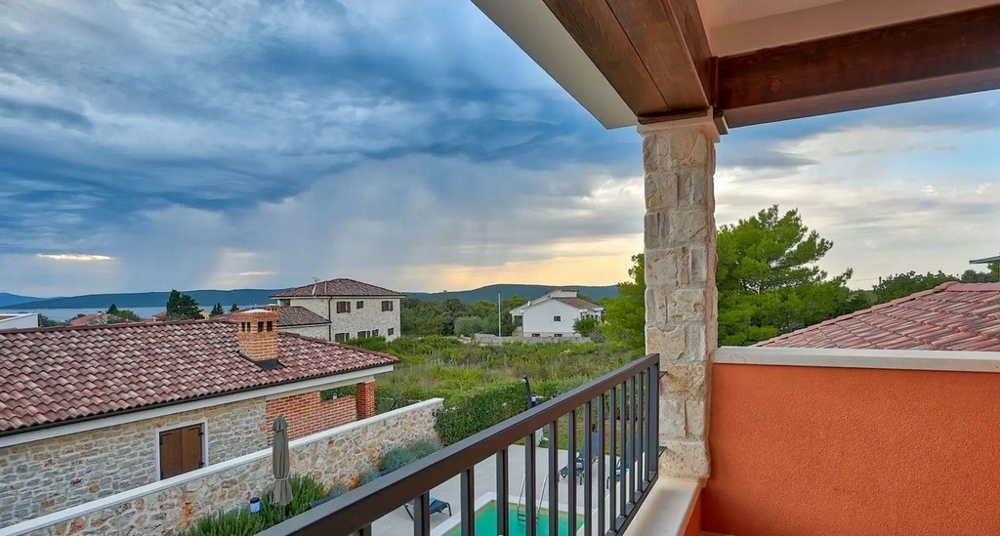 Výhled na moře z balkonu nemovitosti H2361, Ostrov Ugljan, Chorvatsko.