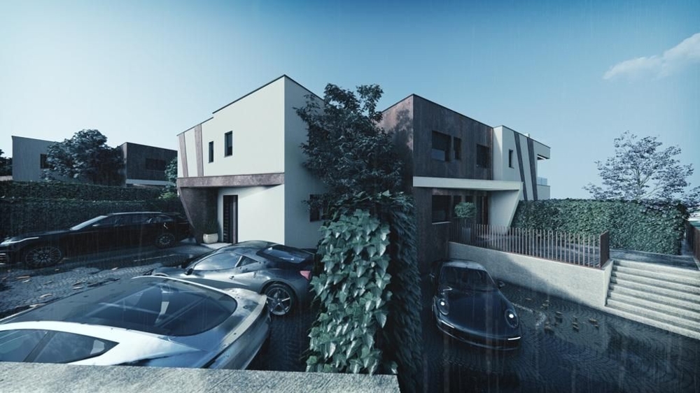 Moderní řadový dům s posilovnou