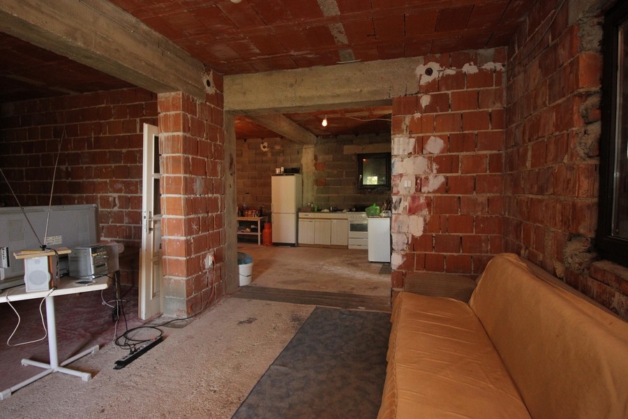 Konstrukce skořepiny v horním patře.