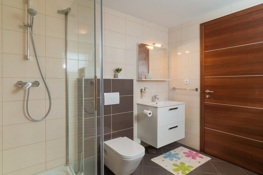 Moderní koupelna se sprchovým koutem