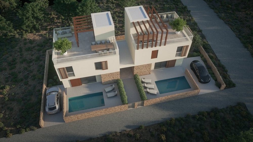 Dvojdomy u moře na prodej v Chorvatsku.