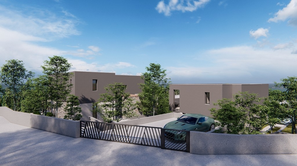 Vstupní prostor moderní vily s parkovacím místem na prodej v Chorvatsku