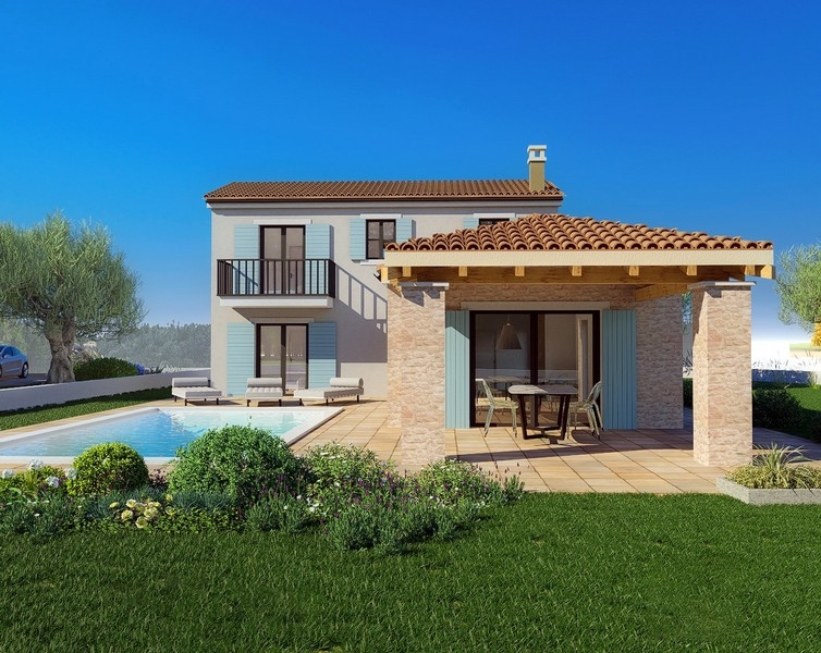 Projekt vily ve středomořském stylu v Chorvatsku - Panorama Scouting.