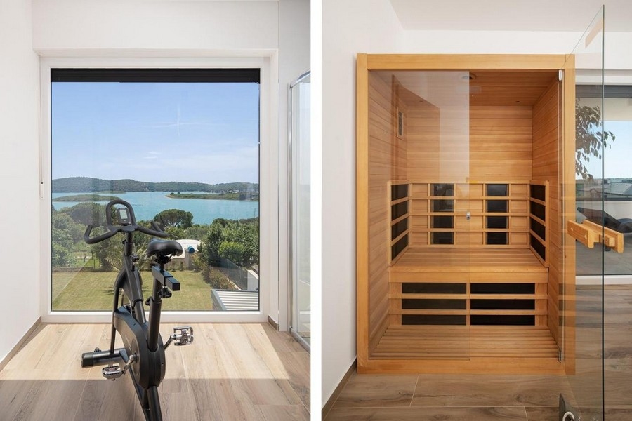 Fitness centrum a sauna Villa H3414 v Chorvatsku.