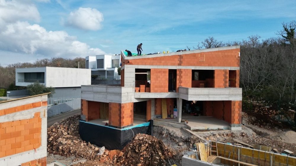 Luxusní vila ve výstavbě.