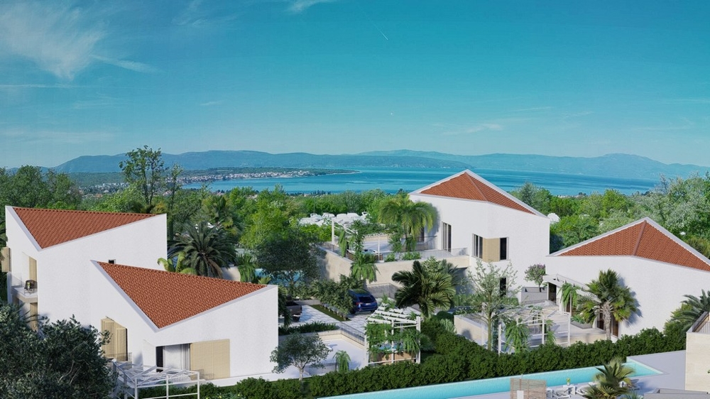 Výhled na moře z vil H3472 poblíž Malinska na ostrově Krk v Chorvatsku - Panorama Scouting.