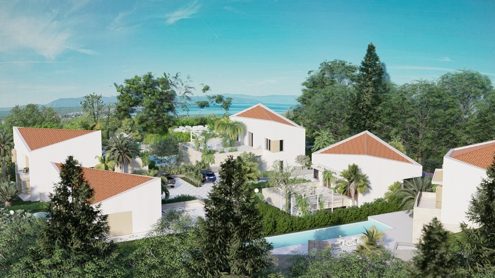 Pohled do areálu z horní vily.