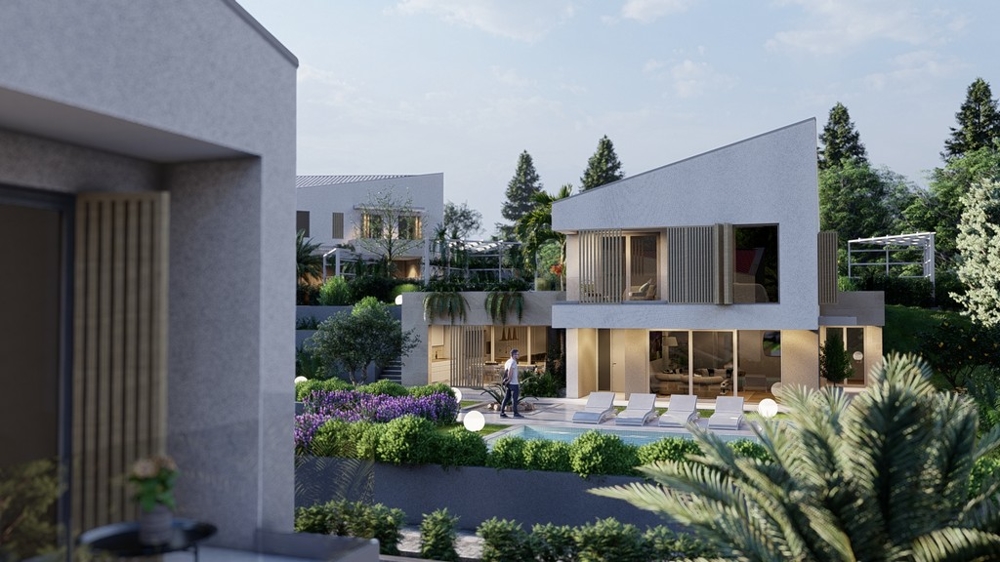 Luxusní novostavba vily s bazénem.