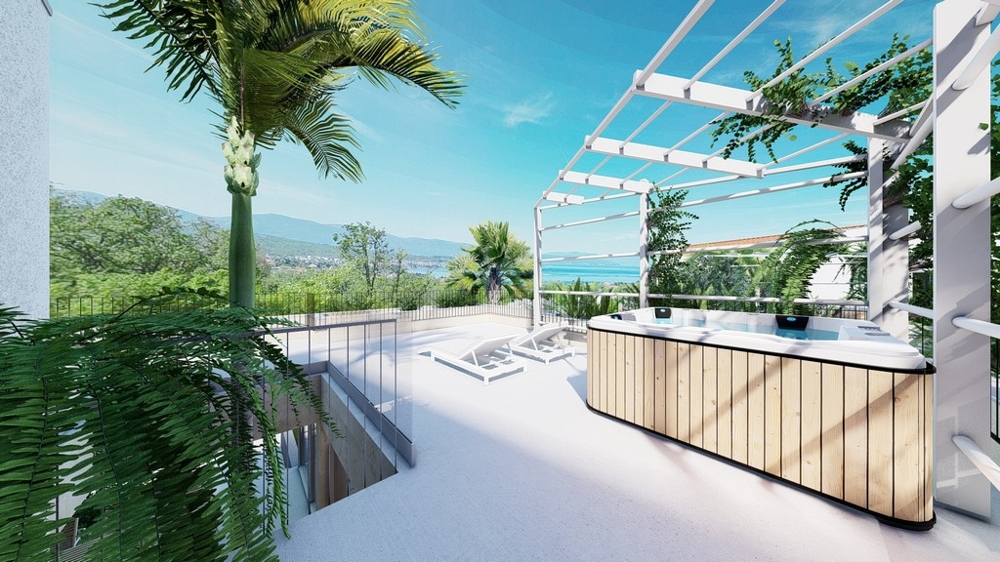 Terasa s jacuzzi - Vila H3477 na prodej v Chorvatsku.