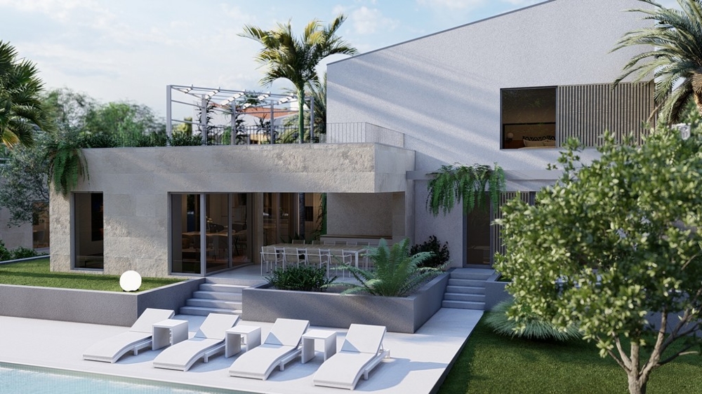 Moderní vila s bazénem a terasou