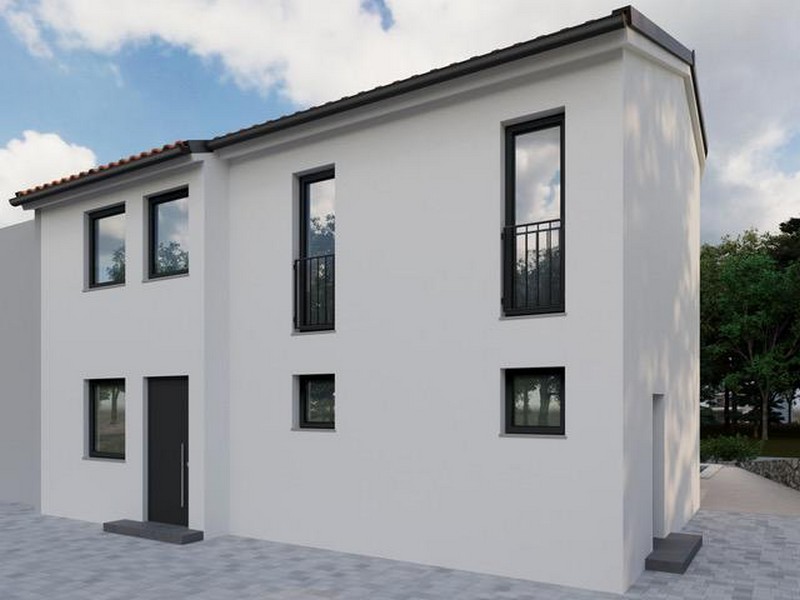 Vchod a zadní část domu H3480 na Krku.