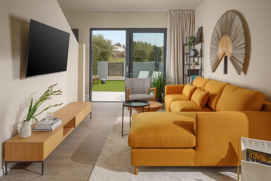 Obývací pokoj nemovitosti H3583 na Istrii, Chorvatsko.